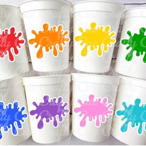 ART PARTY CUPS - Slime Party Cups Art Painting Party Cups Paint Party Favors Slime Party Treat Cups Painting Party Slime Birthday Favors