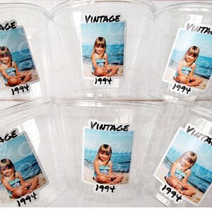 Custom Plastic Party Cups Personalized Party Cups Personalized Birthday Cups Vintage Party Cups Custom Face Party Cups Decorations 1994 1984