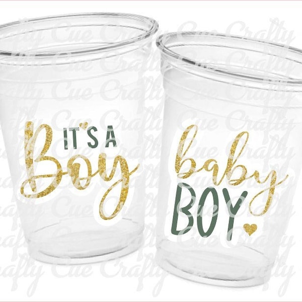 GREEN AND GOLD Baby Shower Cups It's A Boy Baby Shower Favor Green Gold Gender Neutral Baby Shower Favor Green Baby Shower Favor Cups