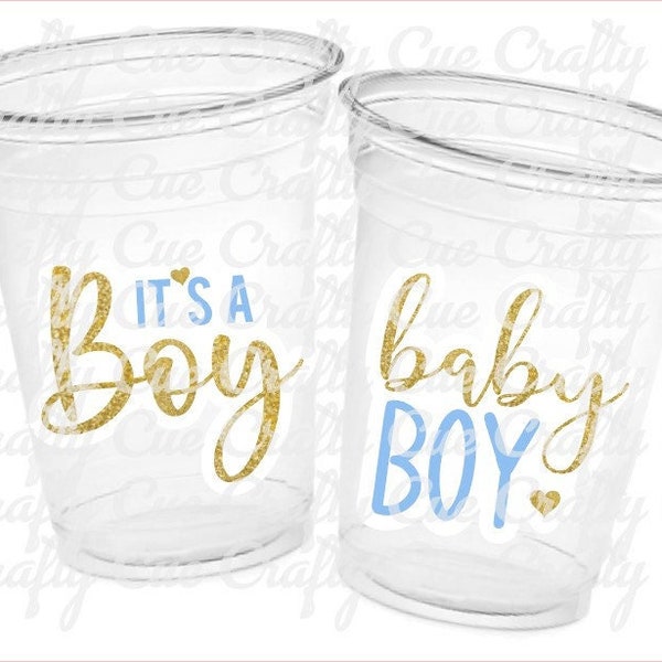 IT'S A BOY PARTY Cups Boy Baby Shower Cups It's A Boy Baby Shower Favor Gender Neutral Baby Shower Favor Baby Boy Favor Cups Blue and Gold