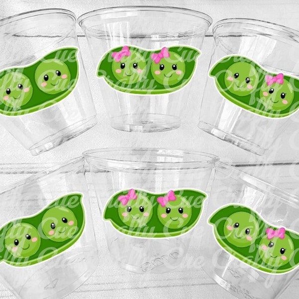 PEAS BABY SHOWER Cups Two Peas Favor Cups Pod Party Cups Peas Party Cups Peas Decorations Peas Birthday Decorations Peas Party Supplies