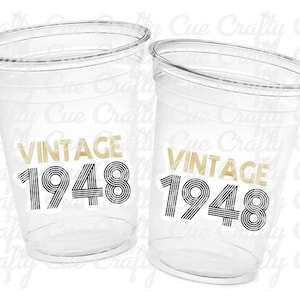 75th PARTY CUPS - Vintage 1948 Cups Best of 1948 75th Birthday Party 75th Birthday Favors 75th Party 75th Party Decorations 1948 Birthday