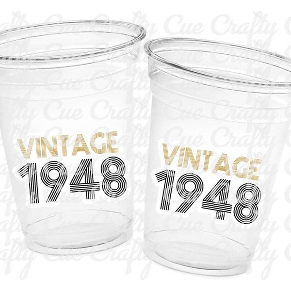 75th PARTY CUPS - Vintage 1948 Cups Best of 1948 75th Birthday Party 75th Birthday Favors 75th Party 75th Party Decorations 1948 Birthday