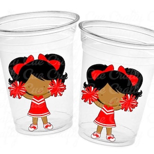 CHEERLEADER PARTY CUPS - Cheer Party Cups Cheerleader Party Cups Cheer Birthday Party Cheer Party Favors Cheer Baby Shower Cups Cheer Squad