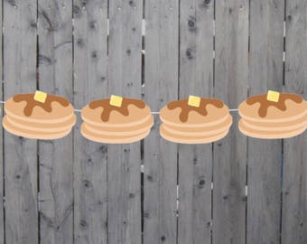 Pancake Garland, Pancake Banner, Pancakes and Pajamas, Slumber Party, Pancake Photo Prop, Pancake Decorations