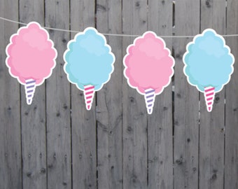 COTTON CANDY Garland, Candy Garland, Candy Bar Banner, Candy Birthday, Candy Decoration, Candy Buffet, Photo Prop