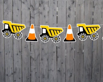 Construction Party Garland, Construction Garland, Construction Banner, Construction Cone Garland, Construction Cone Banner