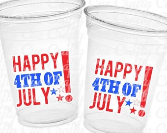 Happy 4th of July Party Cups USA Party Cups 'Merica Cups Independence Day Party Decorations July 4th Party Decorations July 4th Party Favors