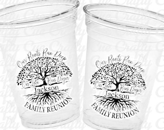 FAMILY REUNION CUPS Family Reunion Party Cups Family Reunion Party Favors Family Reunion Cups Personalized Family Reunion Favor Cups