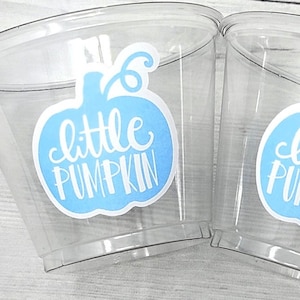 PUMPKIN PARTY CUPS - Little Pumpkin First Birthday Decoration Little Pumpkin Party Fall Baby Shower Fall Party Cups Thanksgiving Cups Little