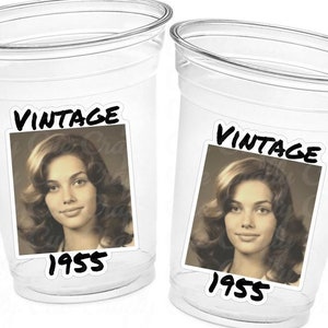 Custom Plastic Cups, Personalized Party Cups, 70th Birthday, Personalized 70th Birthday, Custom Face Cups, Custom Party decorations, Favors