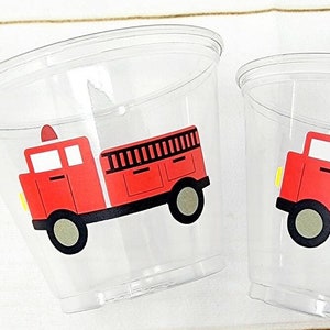 Firetruck Party Cups, Firetruck Treat Cups, Firetruck Party Favors, Firetruck Birthday Favors, Fire Truck Party Favors, Fire truck Birthday