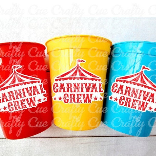 CARNIVAL PARTY CUPS - Carnival Birthday Cups Carnival Party Favors Carnival Baby Shower Carnival Birthday Carnival Party Decorations