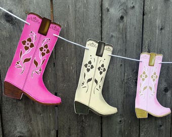 COWGIRL PARTY GARLAND - Cowgirl Boot Garland Cowgirl Boot Banner Cowgirl Garland Cowgirl Banner Cowgirl Birthday Cowgirl Cowgirl Decorations