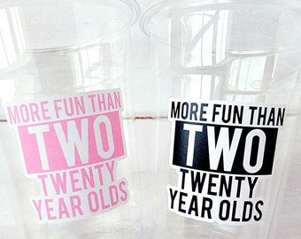 More Fun Than Two Twenty Year Olds 40th PARTY CUPS 1983 Cups 40th Birthday Party 40th Birthday Favors 40th Party Decorations 1983 Birthday