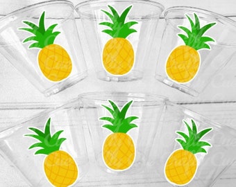 PINEAPPLE PARTY CUPS Luau Party Decorations Fruit Birthday Party Cup Pineapple Favors Tutti Fruity Birthday Party Twotti Frutti Tutti fruity