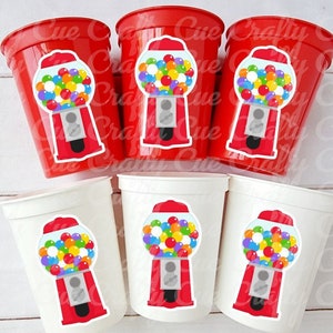 VASOS PARA FIESTA DE GUMBALL - Recuerdos de cumpleaños de Gumball, recuerdos de Sweet 16, vasos para fiesta de dulces, vasos para dulces de cumpleaños, vasos para mesa de postres, mesa de dulces