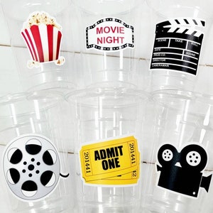 POPCORN PARTY CUPS - Popcorn Birthday Party Cups Movie Party Favors Popcorn Party favors Movie party Supplies Cinema Pink Popcorn Movie Cups