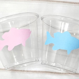 GENDER REVEAL FISHING Party Cups - Fish Party Cups Fishing Baby Shower Fishing Favors Fishing Decorations Fishing Birthday Fishing Party