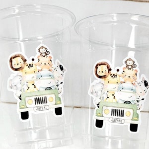 SAFARI PARTY CUPS  - Safari Birthday Cups Safari Birthday Safari Party Safari Decorations Safari Baby Shower Safari Favors Jungle Party Cups