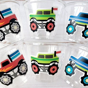 MONSTER TRUCK PARTY Cups - Monster Truck Treat Cups Monster Truck Birthday Monster Truck Party Monster Truck Party Favors, Monster Truck Cup