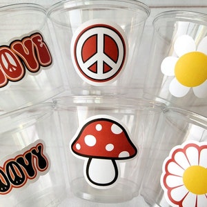 70'S PARTY CUPS - 70s Party Cups 70's Birthday Cups 70's Party Cups 70's Decorations 70's Birthday Party 70's Hippie Party 70s Birthday Cups