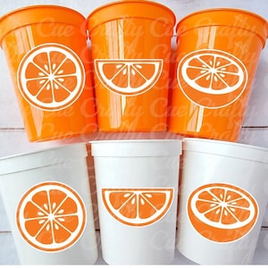 ORANGE PARTY CUPS - Orange Baby Shower Cups A Little Is On The Way Orange Baby Shower Decorations Orange Baby Shower Favors Little Oranges