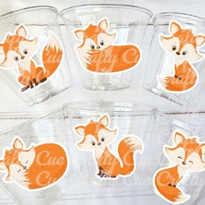 FOX PARTY CUPS Fox Treat Cups Fox Favors Fox Decorations Woodland Birthday Woodland Baby Shower Woodland Birthday Party Fox Baby Shower image 1