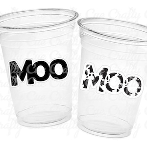 COW MOO PARTY Cups Cow Cups Cow Birthday Cups Farm Animal Cups Cow Party Favors Farm Cow Baby Shower Cow First Birthday Cow Party Decoration