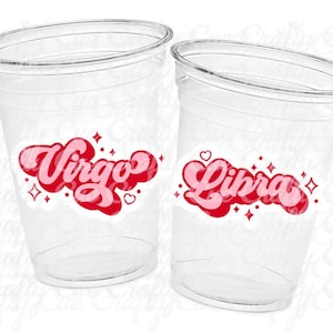 ZODIAC PARTY CUPS - Zodiac Sign Cups Astrology Sign Party Cups Zodiac Party Favors Cups Zodiac Nutrition facts Astrology Cups Horoscope Cups