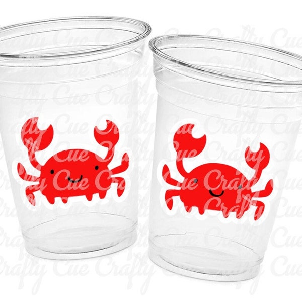 Crab Party Cups, Crab Treat Cups, Crab Birthday, Crab Party, Crab Party Favors, Under the Sea Party Cups