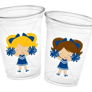 CHEERLEADER PARTY CUPS - Cheer Party Cups Cheerleader Party Cups Cheer Birthday Party Cheer Party Favors Cheer Baby Shower Cups Cheer Squad