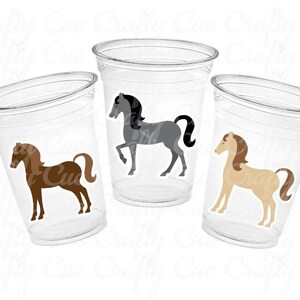 HORSE PARTY CUPS Horse Cups Horse Party Decorations Horse Baby Shower Horse Party Favors Derby Cowgirl Baby Shower Equestrian Party Cups