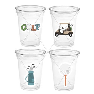 GOLF PARTY CUPS - Golfing Party Cups Golf Birthday Golf Party Golf Decorations Golf Party Supplies Golfing Cups Golf Cups Golf Favors