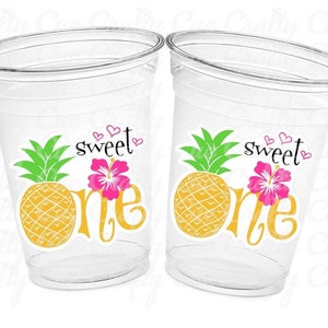 LUAU PARTY CUPS -Aloha Party Cups Luau Party Decoration Pineapple Party Cup Luau 1st Birthday Tropical Party Decorations Luau First Birthday