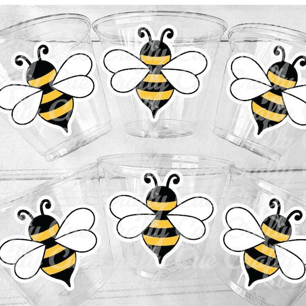 BEE PARTY CUPS - Bee Baby Shower Cups BaBee Shower Cups Sweet as can Bee Bumble Bee Party Favors Bee Decorations Bee Party Supplies Favors