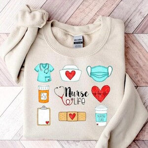 Nurse Sweatshirt Nurse Work Sweatshirt Cute Nurse Shirt Nurse T-shirt Nurse Tshirt RN Nurse Shirt Nursing School Registered Nurse Shirt CNA
