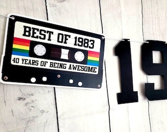 BEST OF 1983 - 40th Birthday Banner 1984 Banner 1984 Party Decorations 40th Party Decorations 40th Party Banner 40 Birthday Party Banner 80s