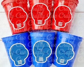 BOXING PARTY CUPS - Boxing Birthday Party Boxing Party Favors Boxer Party Boxer Birthday Decorations Boxer Cups Boxing Cup Boxing Glove Cups
