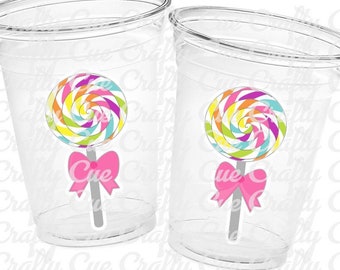 LOLLIPOP PARTY CUPS - Candy Cups Candy Birthday Cups Candy Party Favor Cups Decorations Candy Birthday Favor Party Favors Sweet 16 Party