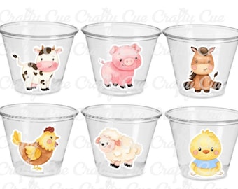 FARM PARTY Cups - Farm Cups Farm Animal Cups Farm First Birthday Farm Baby Shower Barnyard Party Farm Birthday Decorations Farm Party Favors