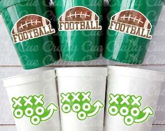 FOOTBALL PARTY CUPS - Football Birthday Cups Football Cups Football Favors Football Party Sports Party Cups Sports Birthday Football Favors