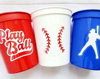 BASEBALL PARTY CUPS - Baseball Cups Baseball Party Cups Baseball Birthday Cups Baseball Cups Sports Party Cups Favors Baseball Baby Shower