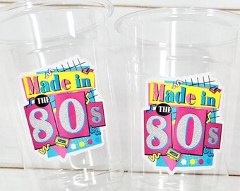 I Love the 80'S PARTY CUPS - 80's Birthday Cups 80's Party Cups 80's Decorations 80's Birthday Party 80's Birthday Party Decorations 80s 90s