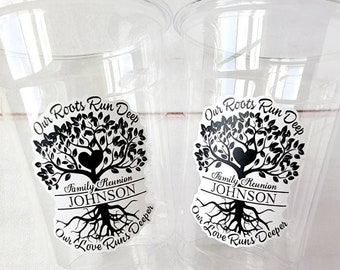 FAMILY REUNION CUPS Family Reunion Party Cups Family Reunion Party Favors Family Reunion Cups Personalized Family Reunion Favor Cups