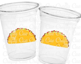 TACO PARTY CUPS - Taco Cups Taco Tuesday Cups Taco Party Taco Birthday Fiesta Party Decorations Cinco De Mayo Taco Twosday Party Taco Favors
