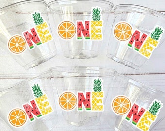ONE Twotti Frutti Party Cups Fruit Party Cups Luau Party Decorations Fruit Birthday Party Cup Pineapple Tutti Fruity Birthday Party