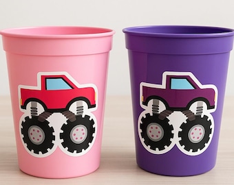 MONSTER TRUCK PARTY Cups - Monster Truck Treat Cups Monster Truck Birthday Monster Truck Party Monster Truck Party Favors, Monster Truck Cup