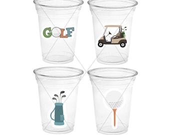 GOLF PARTY CUPS - Golfing Party Cups Golf Birthday Golf Party Golf Decorations Golf Party Supplies Golfing Cups Golf Cups Golf Favors