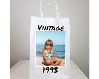 Custom Party Bags Personalized Party Bags Personalized 30th Birthday Bags Vintage 30th Goody Bags Vintage 1993 Custom Favor Bags Decorations
